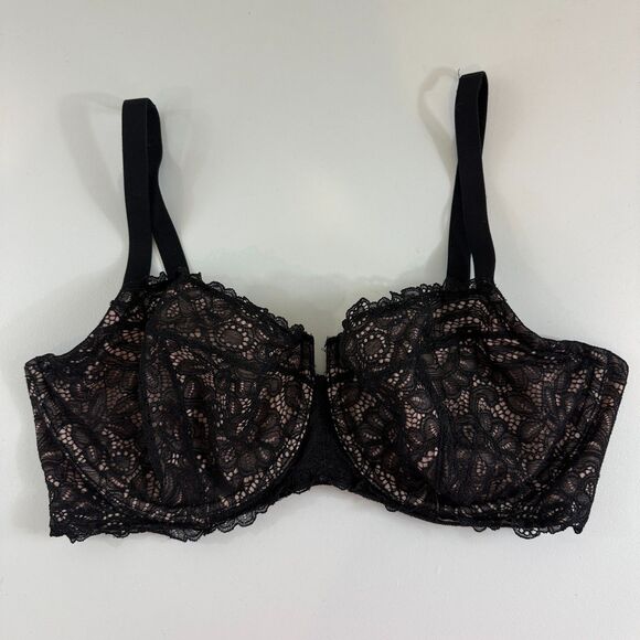 Soma Other - Soma Embraceable Balconette Bra Black Lace Underwire Women's 36G Unlined